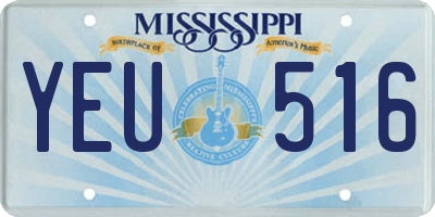 MS license plate YEU516