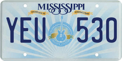 MS license plate YEU530