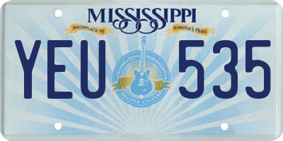 MS license plate YEU535