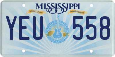 MS license plate YEU558