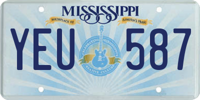 MS license plate YEU587