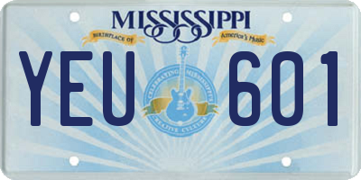 MS license plate YEU601