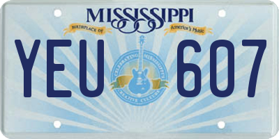 MS license plate YEU607