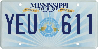 MS license plate YEU611