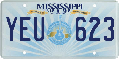 MS license plate YEU623