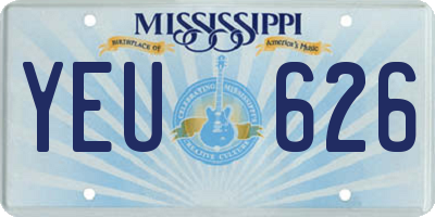 MS license plate YEU626