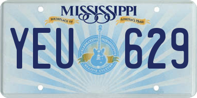 MS license plate YEU629