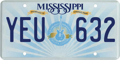 MS license plate YEU632