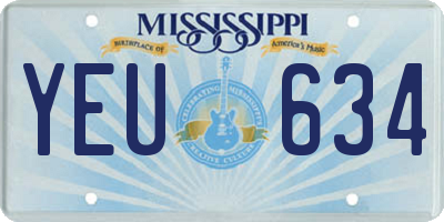 MS license plate YEU634