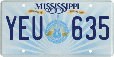 MS license plate YEU635