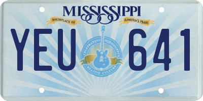 MS license plate YEU641