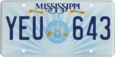 MS license plate YEU643