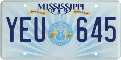 MS license plate YEU645