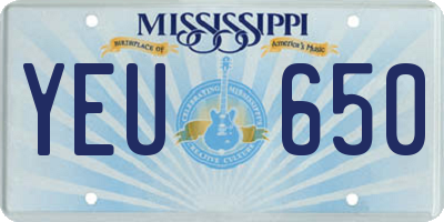 MS license plate YEU650
