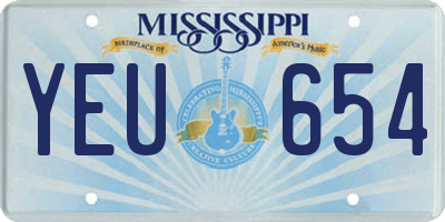 MS license plate YEU654