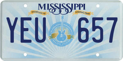 MS license plate YEU657