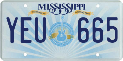 MS license plate YEU665