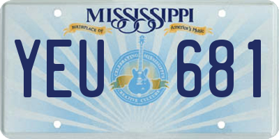 MS license plate YEU681
