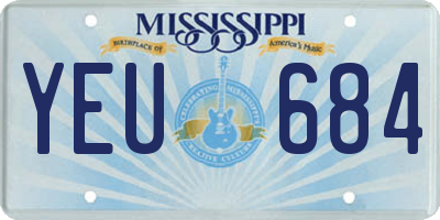 MS license plate YEU684