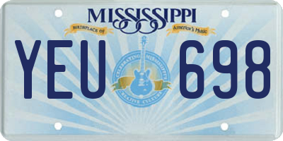 MS license plate YEU698