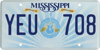 MS license plate YEU708