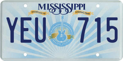 MS license plate YEU715