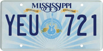 MS license plate YEU721
