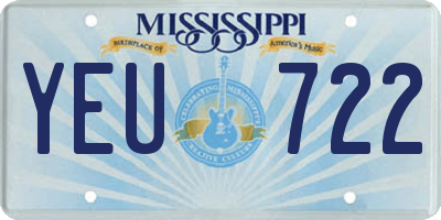 MS license plate YEU722