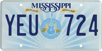 MS license plate YEU724