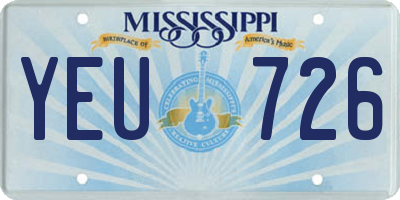 MS license plate YEU726