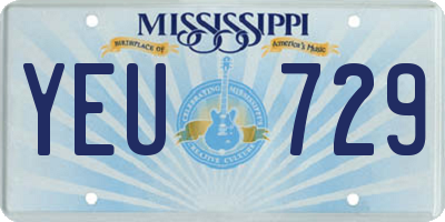 MS license plate YEU729