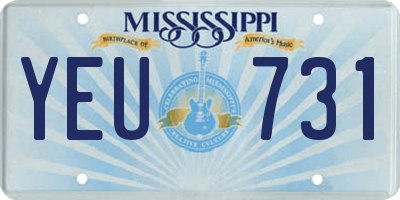 MS license plate YEU731