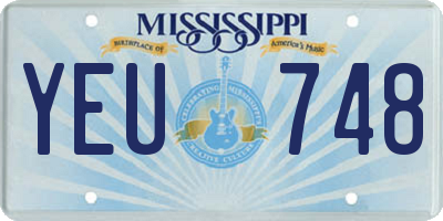 MS license plate YEU748