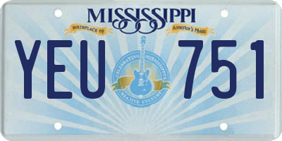 MS license plate YEU751
