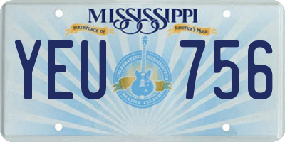 MS license plate YEU756