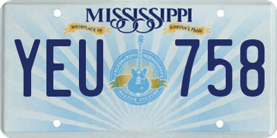 MS license plate YEU758