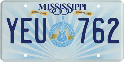 MS license plate YEU762