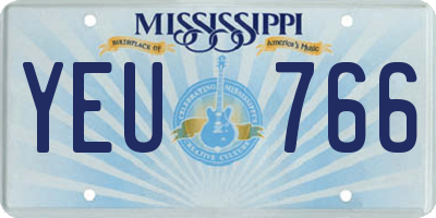 MS license plate YEU766
