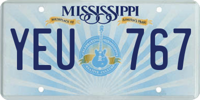 MS license plate YEU767