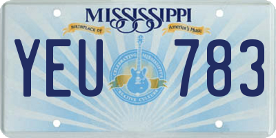 MS license plate YEU783