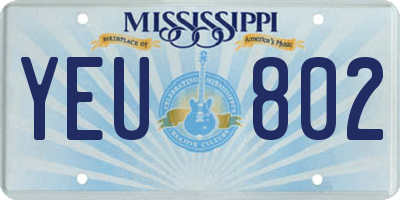 MS license plate YEU802
