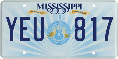 MS license plate YEU817
