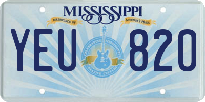MS license plate YEU820