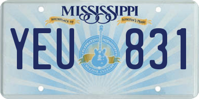 MS license plate YEU831