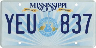 MS license plate YEU837