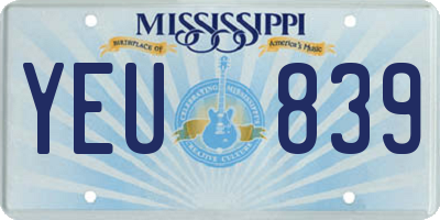 MS license plate YEU839