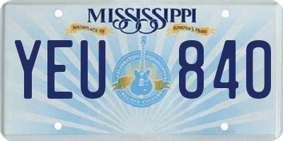 MS license plate YEU840