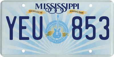 MS license plate YEU853