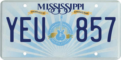 MS license plate YEU857