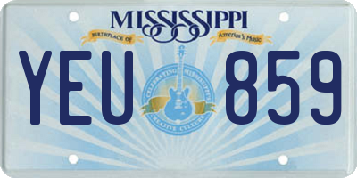 MS license plate YEU859